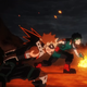 Bakugo and Deku - fighting together as equals, for once.